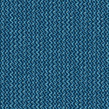 Yüzey tasarımı ve diğer tasarım projeleri için mavi arkaplan üzerinde el çizimi dalgalı çizgileri olan kusursuz tekrarlama deseni
