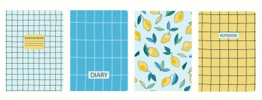 El çizimi limonlu kapak sayfası şablonları. Kusursuz kalıplara dayanarak. Başlıklar izole ve değiştirilebilir. Defterler, defterler, günlükler vs. için mükemmel