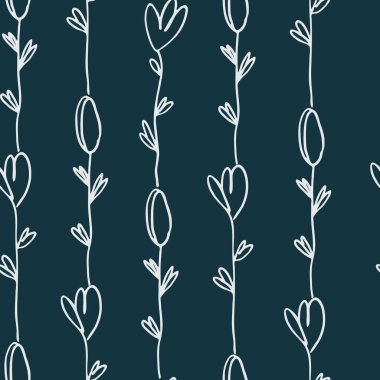 Yüzey tasarımı, moda endüstrisi ve diğer tasarım projeleri için ince çizgili el çizgileri olan kusursuz desen. Siyah beyaza