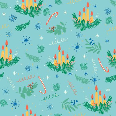 Elle çizilmiş çelenk, şenlik projeleri için mumlar, davetiyeler, duvar posterleri, sosyal medya ve evinizi dekore etmek için