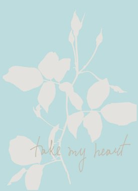 Kart çizimi gibi çizilmiş. Tebrik kartı, sosyal medya paylaşımı için vektör ögesi. Aşk, Aşk, Sevgililer Günü konsepti