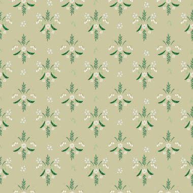 Elle çizilmiş çayır çiçekleriyle kusursuz desen. Tekrarlayan tasarımları tekstil ürünlerine aktarmak için tahta bloklar kullanan yazdırma işleminden esinlenen çiçek bloğu baskıları.