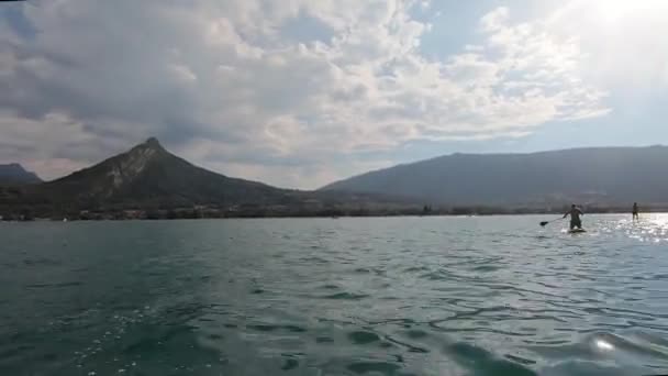 Panoramautsikt Över Sjön Annecy Från Båten — Stockvideo