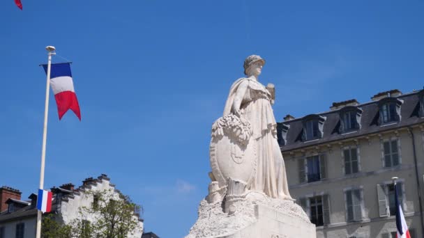 Французький Прапор Статуя — стокове відео