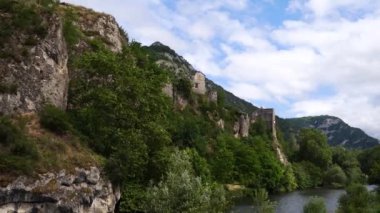  riverside village of Tarascon sur Ariege, France