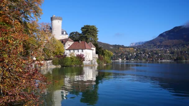 Castle Duingt Lake Annecy Alps France — Stockvideo