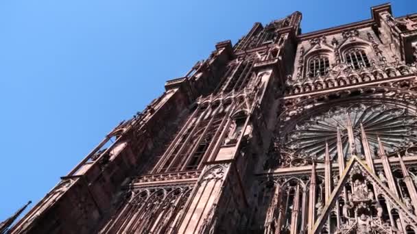 France Alsace Strasbourg View Notre Dame Cathedral — Αρχείο Βίντεο