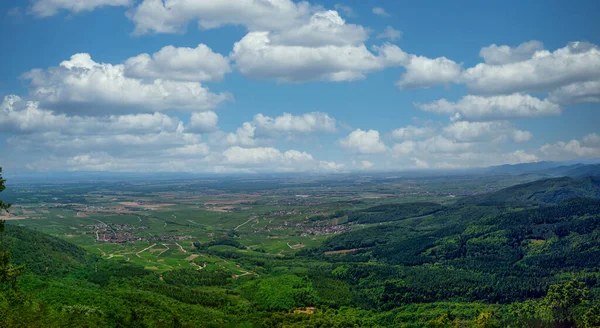 stock image The plain of Alsace can be seen from the Chteau du Haut Knigsbourg, France