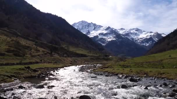 Franske Pyrenæere Gave Brousset River Laruns Frankrig – Stock-video