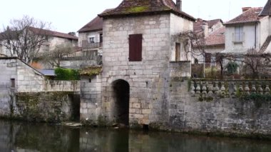 Fransa, Brantome, Perigord 'un pitoresk şehri