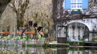 Fransa, Brantome, Perigord 'un pitoresk şehri