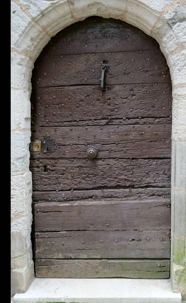 Wooden Old Door Perigord French Country — Stock Photo, Image