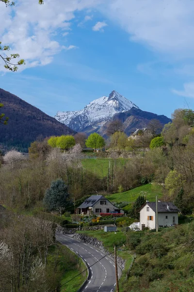 Paesaggio Montano Con Vetta Innevata Nei Pirenei Francesi — Foto Stock