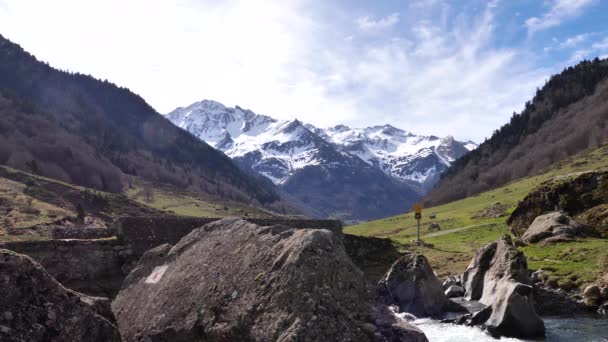 Pirineos Franceses Río Gave Brousset Laruns Francia — Vídeos de Stock