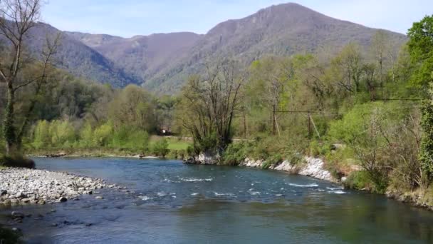 Rzeka Gave Pau Pobliżu Saint Bigorre Francja — Wideo stockowe