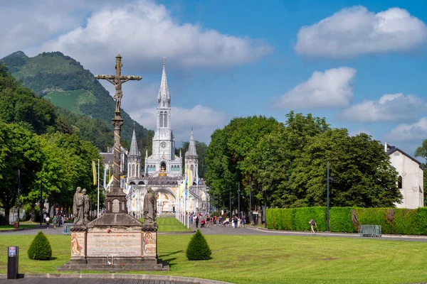 Vista Para Catedral Lourdes França — Fotografia de Stock
