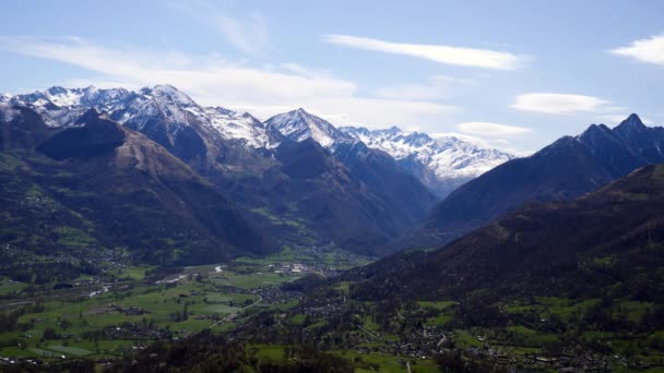 Kilátás Argeles Gazost Francia Város Pireneusok Hegyek — Stock videók