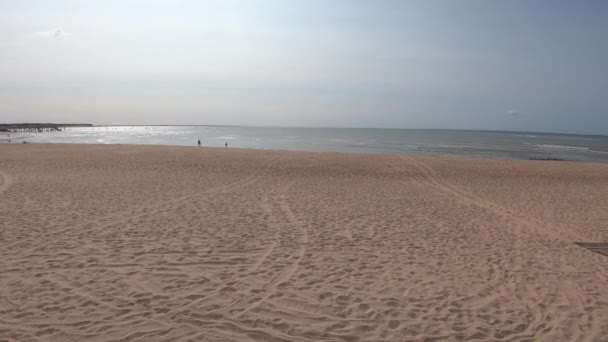 Песчаный Пляж Tranche Sur Mer Vende Pays Loire France — стоковое видео