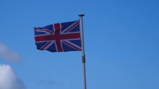 British Flag Waving Wind — Stock Video