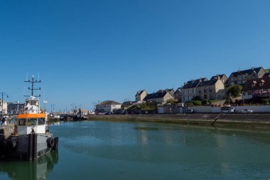 Port en Bessin, Calvados, Fransa Limanı manzarası