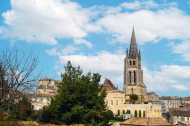 Fransa 'daki Saint Emilion köyünün manzarası.