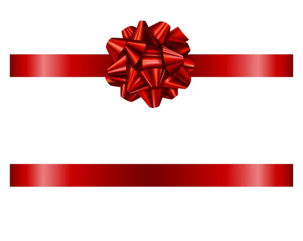 Κόκκινο Φιόγκο Και Κορδέλα Απομονωμένο Τόξο Κορδέλα Για Χριστουγεννιάτικα Στολίδια — Διανυσματικό Αρχείο