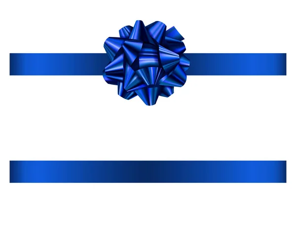 Μπλε Φιόγκο Και Κορδέλα Απομονωμένο Τόξο Κορδέλα Για Χριστουγεννιάτικα Στολίδια — Διανυσματικό Αρχείο