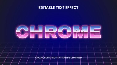 düzenlenebilir retro krom metin efekti