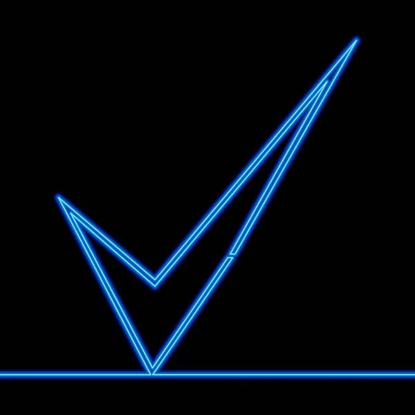 Desenho Contínuo Uma Única Linha Verifique Símbolo Marca Ícone Aprovação — Vetor de Stock