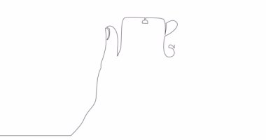 Çizgi çizimi animasyon akıllı telefon Kırık ekran aralıksız tek çizgi konsept video