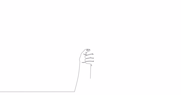 Self Drawing Line Animation Hand Protest Sign Earth Planet Continuous — Stock Video