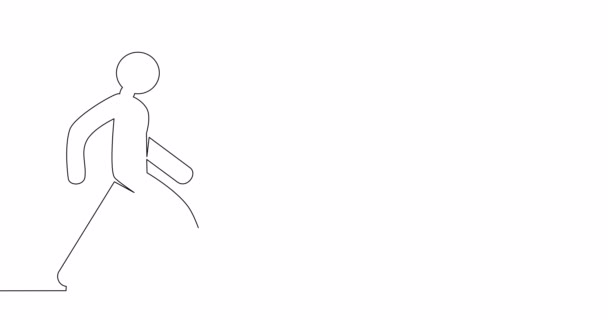 Автоматическая Рисование Линии Анимации Рука Рисует Характер Дизайнер Непрерывный Одну — стоковое видео