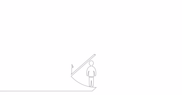 Саморисование Линии Анимации Рынка Труда Торговли Непрерывной Одной Строкой Нарисовал — стоковое видео