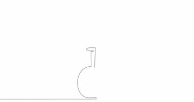 Self drawing line animation plant in a flask biotechnology continuous one single line drawn concept video
