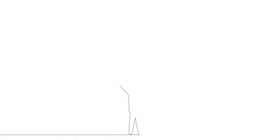 Self drawing line animation man holding gear efforts continuous one single line drawn concept video