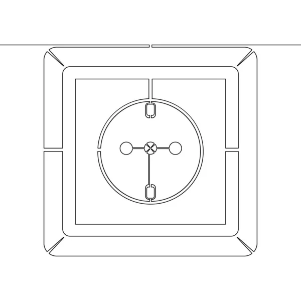 Непрерывный Рисунок Одной Линии Концепция Векторной Иллюстрации Электрических Гнезд — стоковый вектор