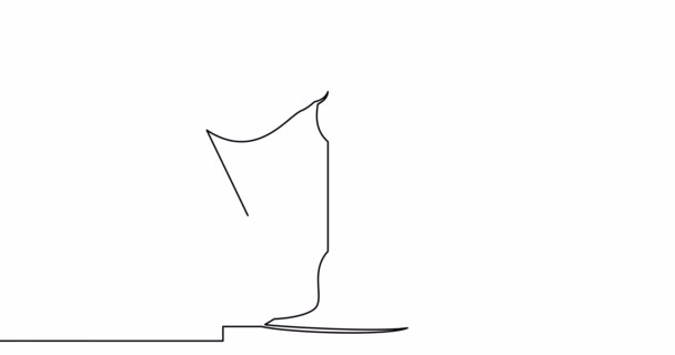 Саморисование Анимация Линии Выбора Приоритет Выбор Непрерывный Одна Линия Нарисовал — стоковое видео