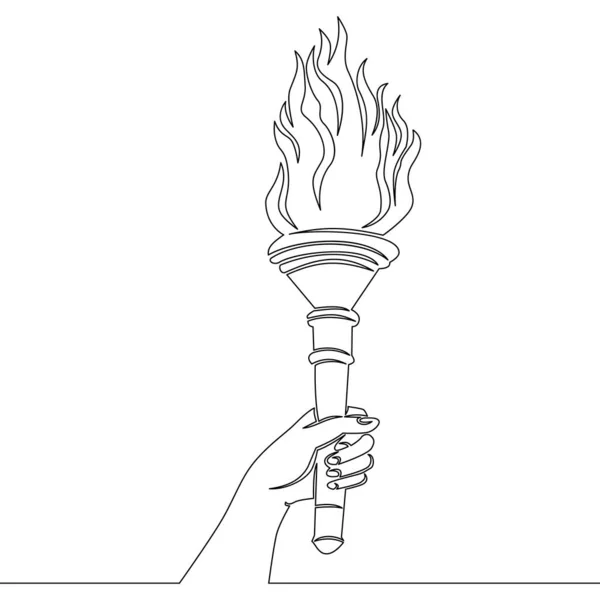 Feneri Vektör Resmetme Konseptini Çizen Tek Bir Satır Devam Ediyor — Stok Vektör