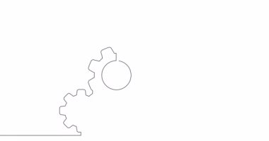 Kendi kendine çizim çizimi animasyonu Üretkenlik çubuğu grafiği ve sürekli tek bir çizgi konsept görüntüsü