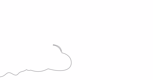 Саморисование Линии Анимации Облако Бумажная Плоскость Непрерывная Одна Линия Нарисовал — стоковое видео