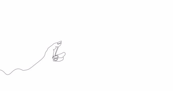 Bandeira Animação Linha Desenho Automático Com Inscrição Sos Ajuda Contínuo — Vídeo de Stock