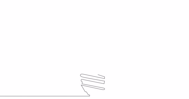 Lâmpada Animação Linha Desenho Automático Com Peça Quebra Cabeça Dentro — Vídeo de Stock