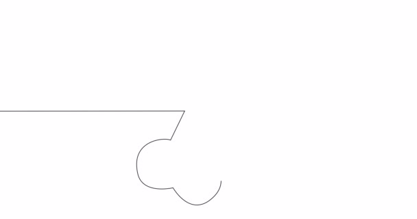 Автоматическая Рисование Линии Анимации Собака Кость Непрерывная Одна Линия Нарисовал — стоковое видео