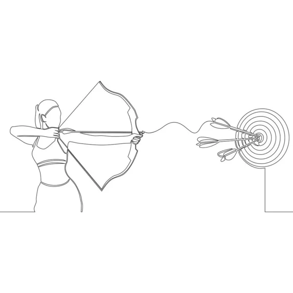 การวาดเส นเด ยวต อเน กธน งแนวค ดภาพเวกเตอร ไอคอนเป าหมาย ภาพประกอบสต็อก
