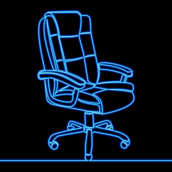 Desenho Contínuo Uma Única Linha Confortável Ícone Cadeira Escritório Conceito — Vetor de Stock