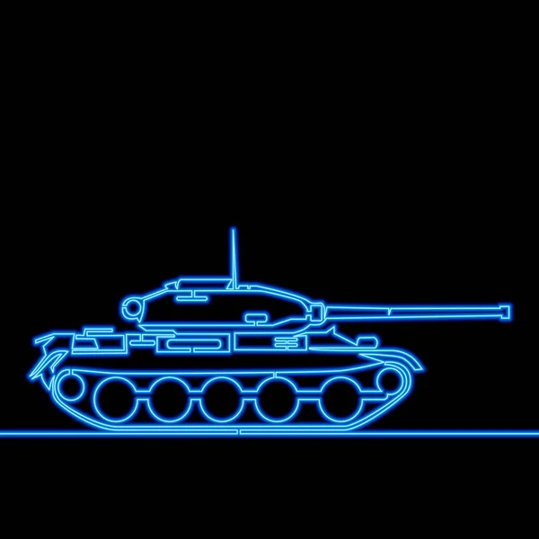 Jatkuva Yhden Viivan Piirustus Tank Panssaroitu Taisteluajoneuvo Moderni Sotilaallinen Kuljetus — vektorikuva