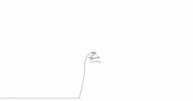 Otomatik çizim çizimi animasyonu el ele tutuş işareti işareti sürekli tek bir çizgi konsept video çizimi