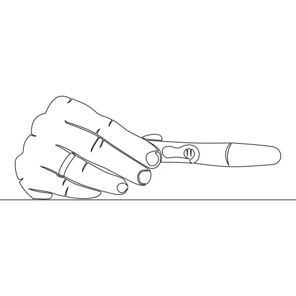 Συνεχής Μία Γραμμή Σχέδιο Χέρι Ένα Δαχτυλίδι Γάμου Δείχνει Μια — Διανυσματικό Αρχείο