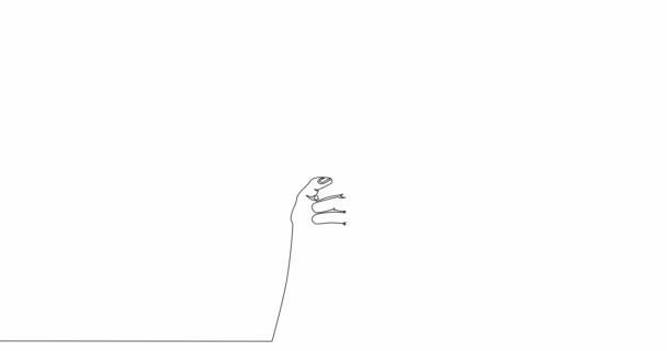Auto Desenho Animação Linha Mão Segurando Ajuda Sinal Quadro Branco — Vídeo de Stock