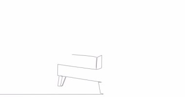 Kendi çizim çizgisi animasyon koltuğu sürekli tek bir çizgi çizili konsept video